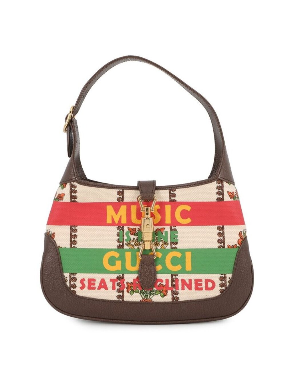 Gucci Shoulder Bag Jackie Small Music IS Mine Canvas Leather
